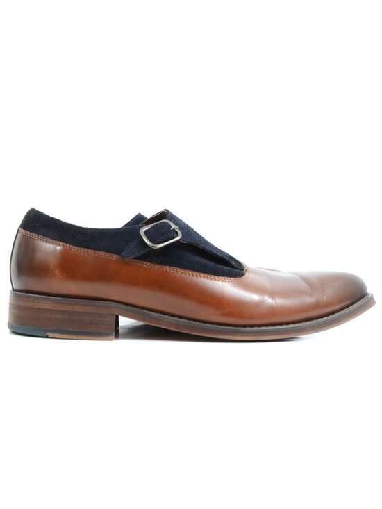 Vintage Foundry Co. Men\'s 9.5 Newport Monk Strap Two-Tone Leather Loafer Oxford